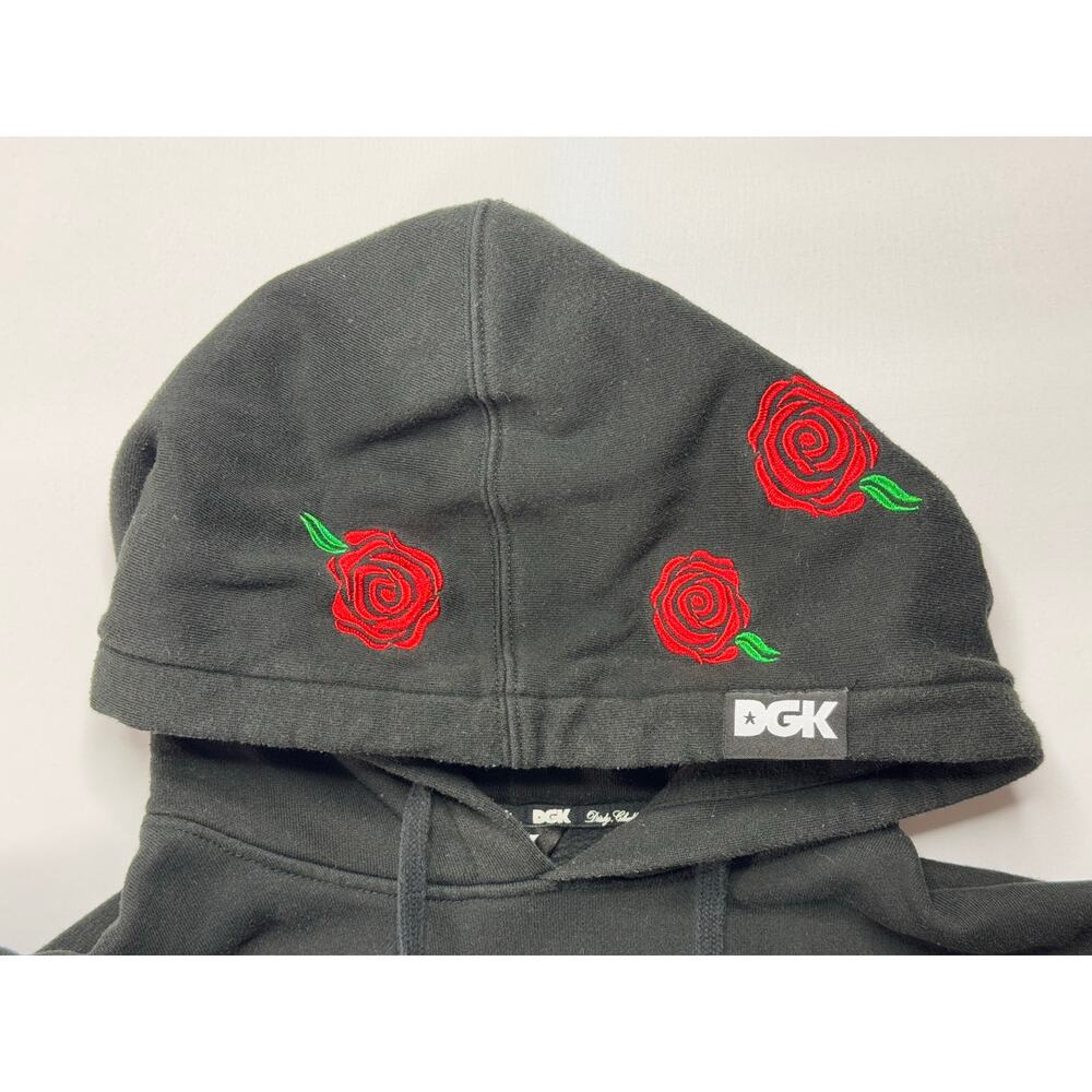 DGK Dirty Ghetto Kids Women's Black Rose Print Hoodie Sweatshirt - Size M - Picture 4 of 6